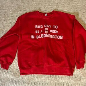 INDIANA UNIVERSITY IU HOOSIERS SWEATSHIRT SIZE LARGE - HOLD MY BEER!
